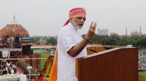 Indian Prime Minister Narendra Modi speaks from the rampart of the Red Fort on India's Independence Day, in New Delhi, India, Monday, Aug. 15, 2016. (AP Photo/Manish Swarup)